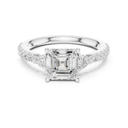 1 Carat Three-Stone Diamond Rings With Pave Band