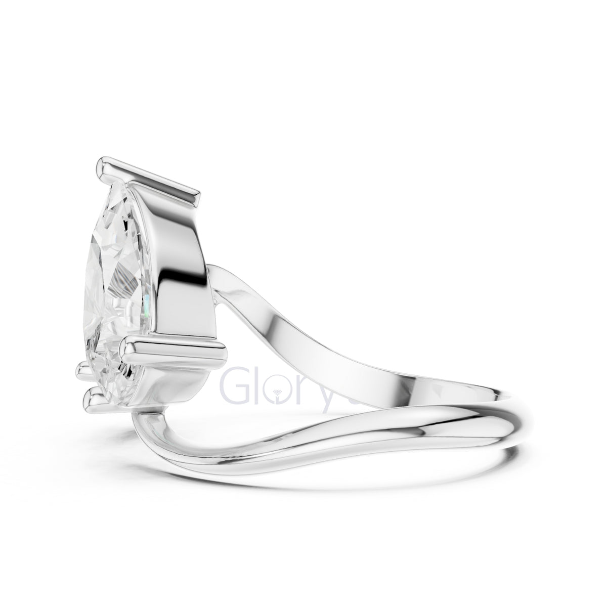 Two-Stone Round & Pear Diamond Ring