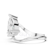 Two-Stone Round & Pear Diamond Ring