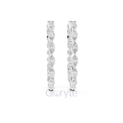Marquise & Round Diamond Hoop Earrings