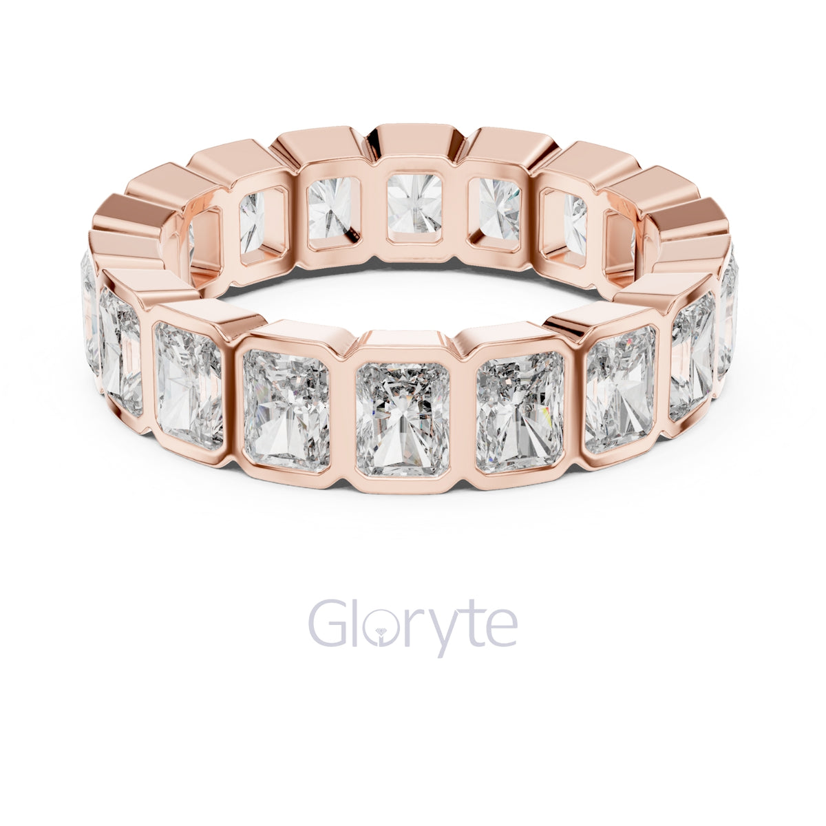 Radiant Cut Diamond Bezel-Set Eternity Band