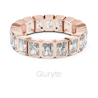 Radiant Cut Diamond Bezel-Set Eternity Band