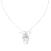 Three-Stone Toi et Moi Diamond Pendant Necklace