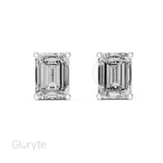 Emerald Cut Diamond Stud Earrings