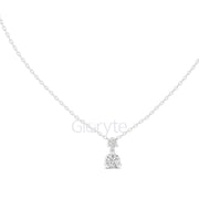 Two Stone Diamond Pendant Necklace