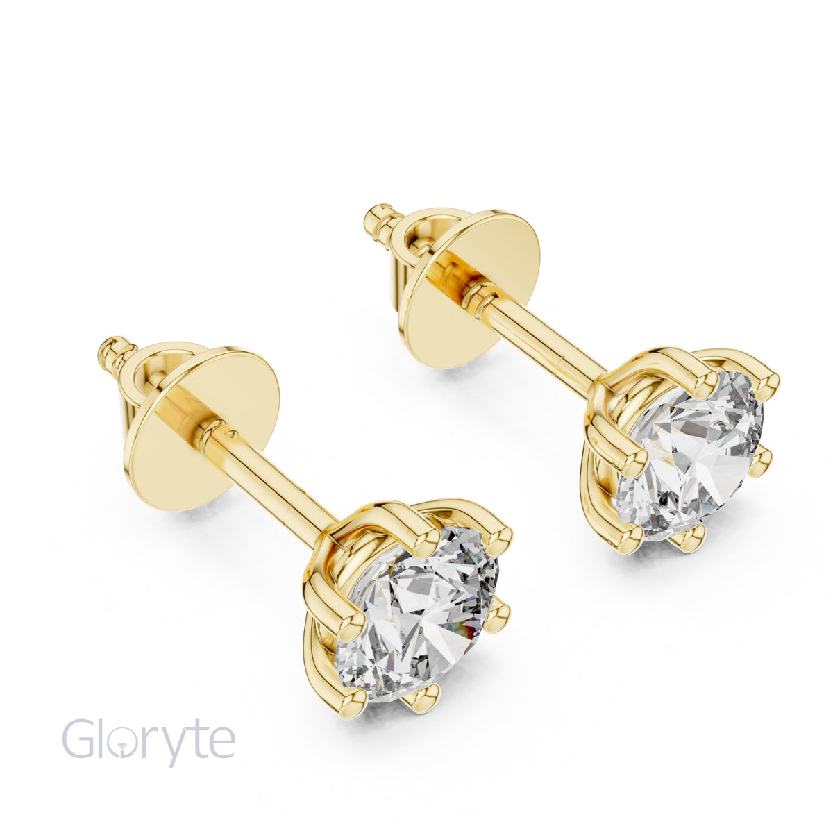 Round Brilliant Cut Diamond Stud Earrings