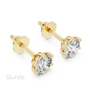 Round Brilliant Cut Diamond Stud Earrings