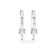 Minimalist Baguette Moissanite Hoop Earrings