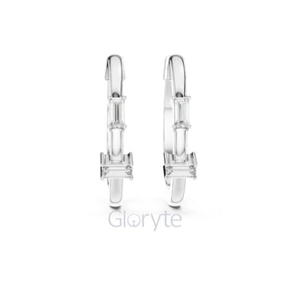 Minimalist Baguette Hoop Earrings