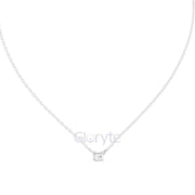 Emerald Cut Solitaire Diamond Pendant Necklace