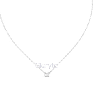 Emerald Cut Solitaire Diamond Pendant Necklace