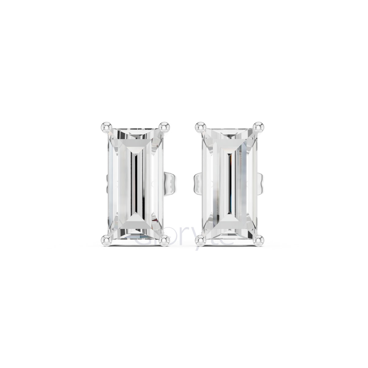 Baguette Diamond Stud Earrings