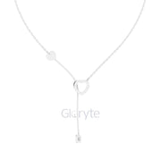 Diamond Heart Drop Pendant Necklace with Accent Chain – Includes Chain