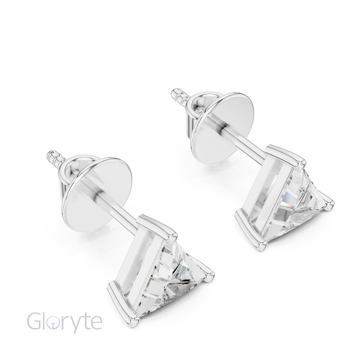 Trillion Cut Diamond Stud Earrings