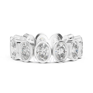Oval Diamond Bezel-Set Eternity Band