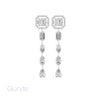Princess Halo Cut Diamond Drop Earrings