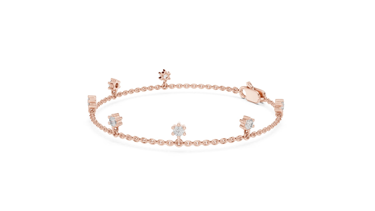 Floating Round Cut Diamond Bracelet