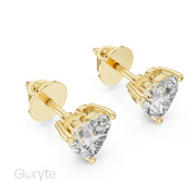 Heart Shape Diamond Stud Earrings
