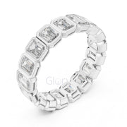Emerald Cut Bezel Set Eternity Band