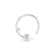 Open Circle Diamond Necklace with Emerald & Round Cut Accents