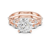 Diamond Bridal Set with Side Stones – 2.86 Carat
