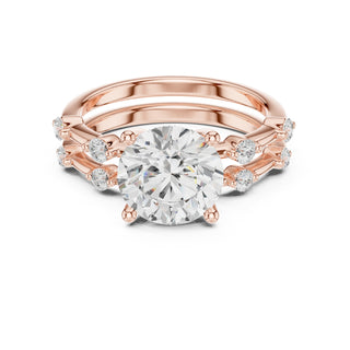 Diamond Bridal Set with Side Stones – 2.86 Carat