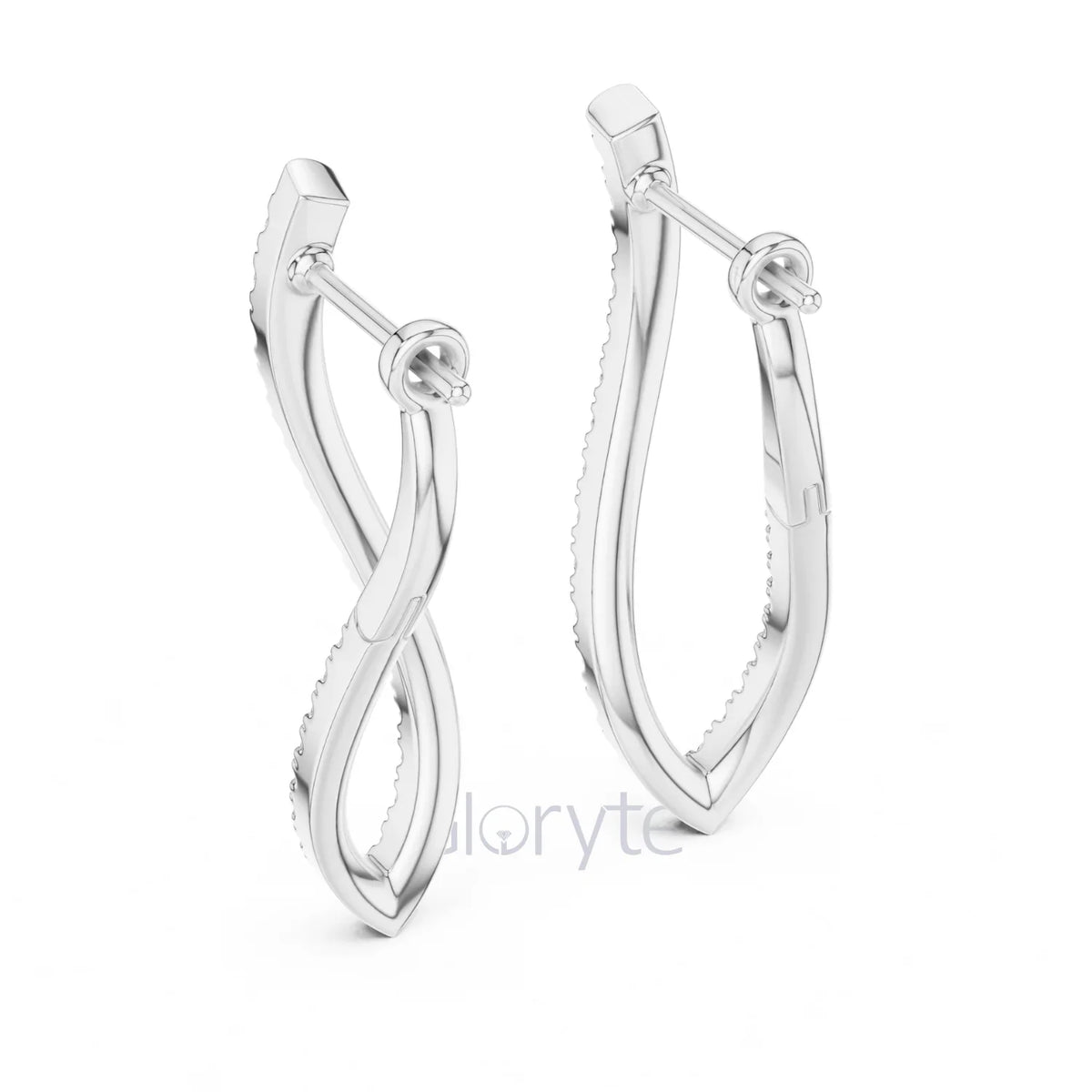Twist Hoop Diamond Earrings with Modern Wave