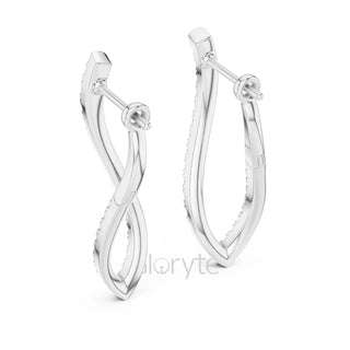 Twist Hoop Diamond Earrings with Modern Wave