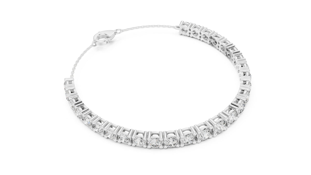 Classic Graduated Round Cut Diamond Bracelet 3.50mm To 5.00mm