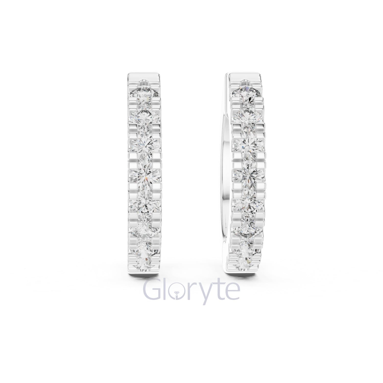 Classic Round Cut Diamond Hoop Earrings