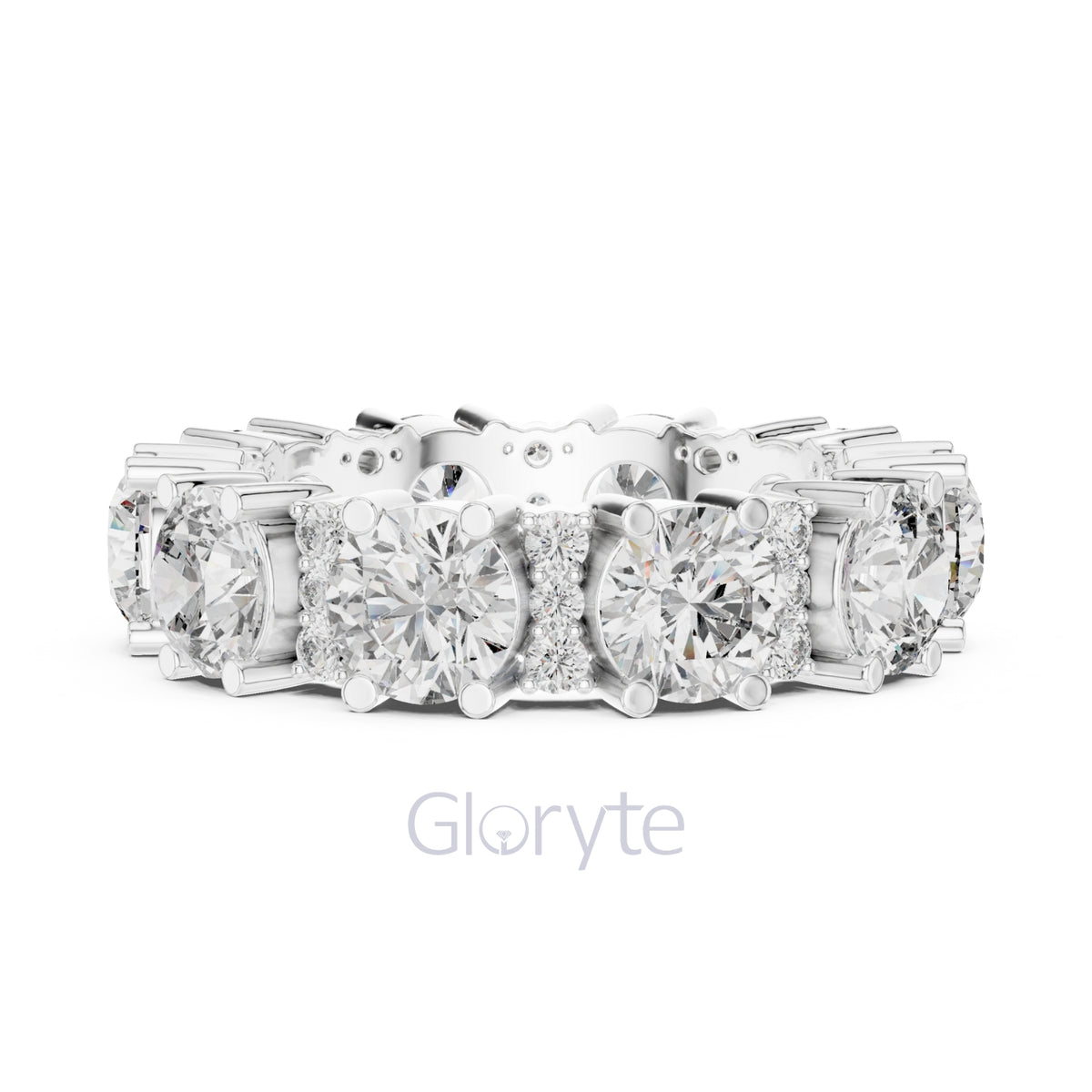 Bold Round & Petite Accent Diamond Eternity Band