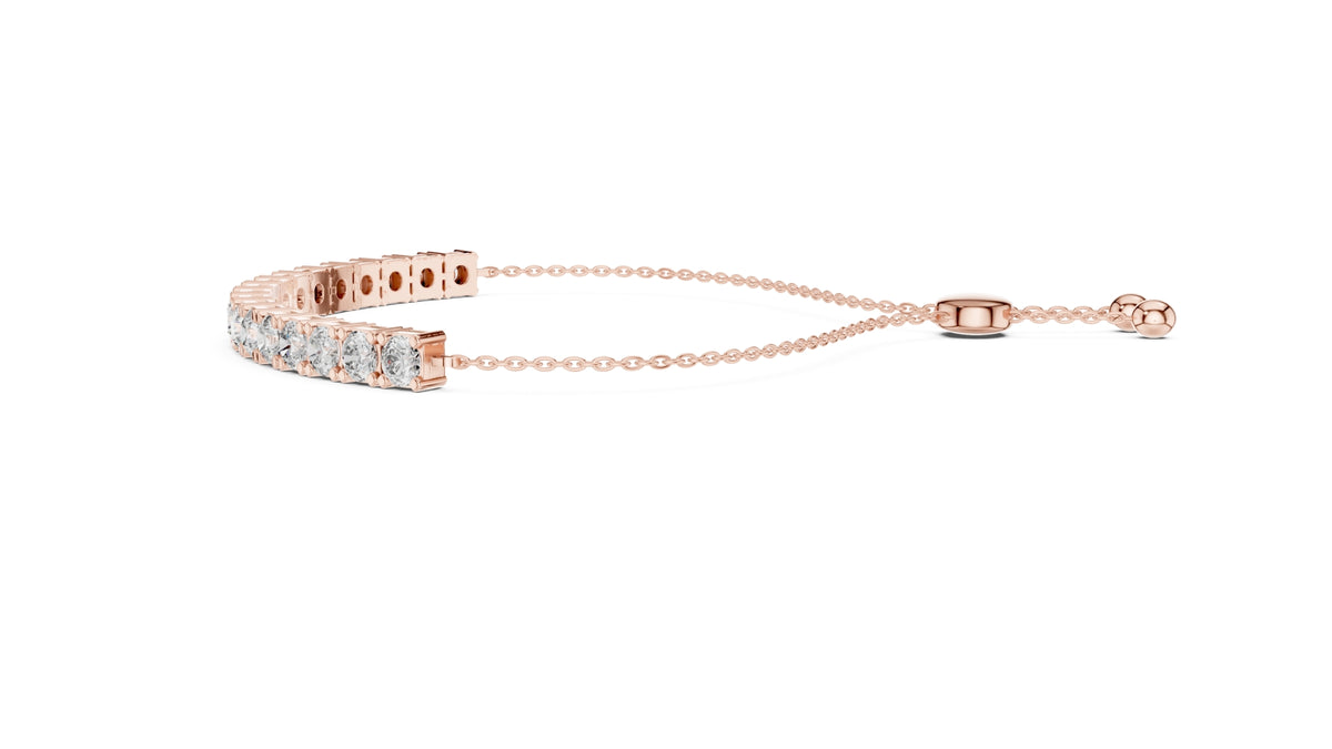 Round Cut Adjustable Diamond Bracelet | Timeless & Versatile