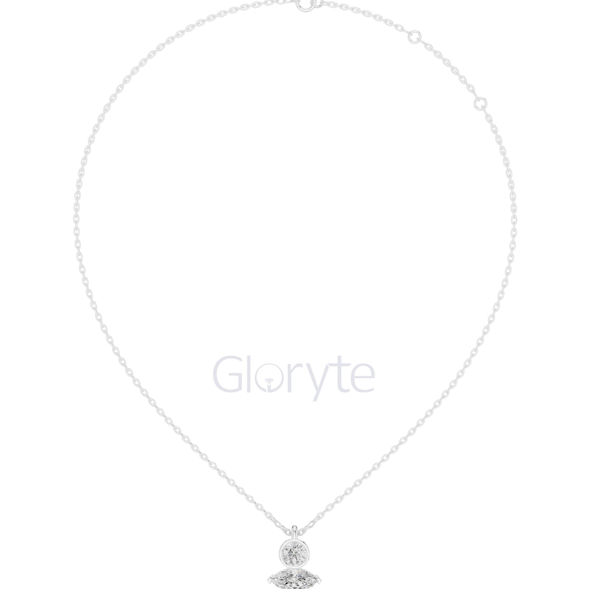 Two-Stone Diamond Pendant Necklace