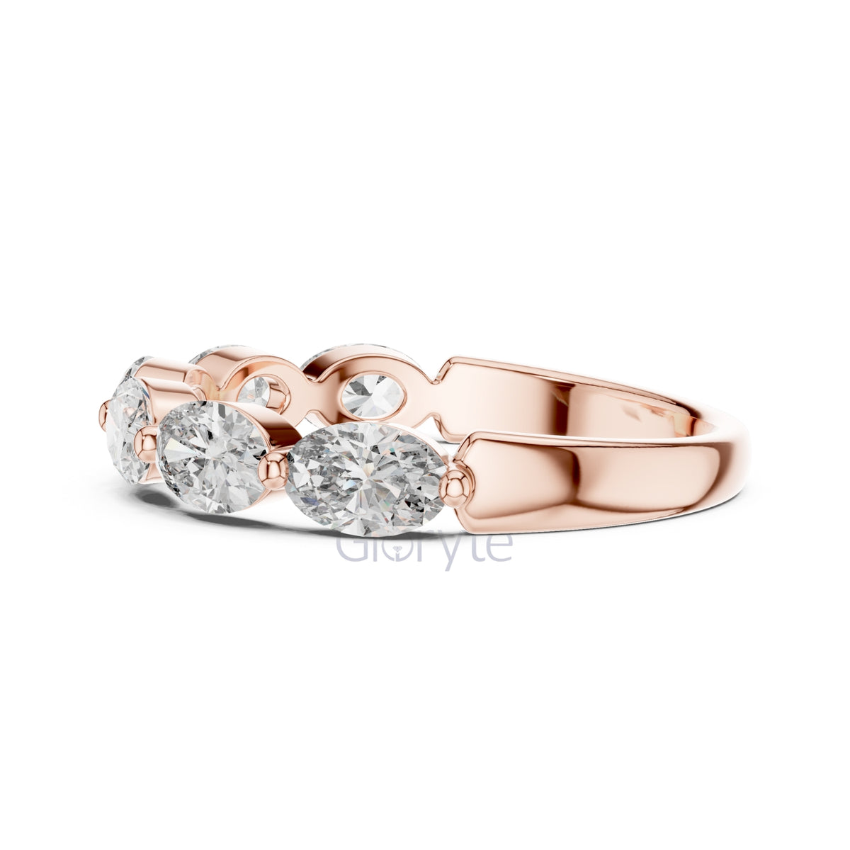 Oval Cut Half Eternity Ring