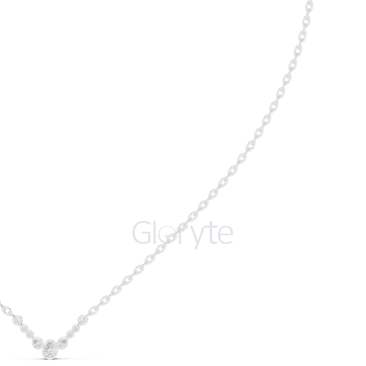 Diamond Cluster V-Shaped Necklace