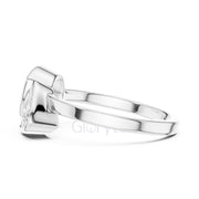 Trillion & Cushion Diamond Bezel Ring