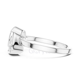 Trillion & Cushion Diamond Bezel Ring