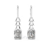 Emerald Elegance Drop Earrings with Trapezoid & Step-Cut Diamonds