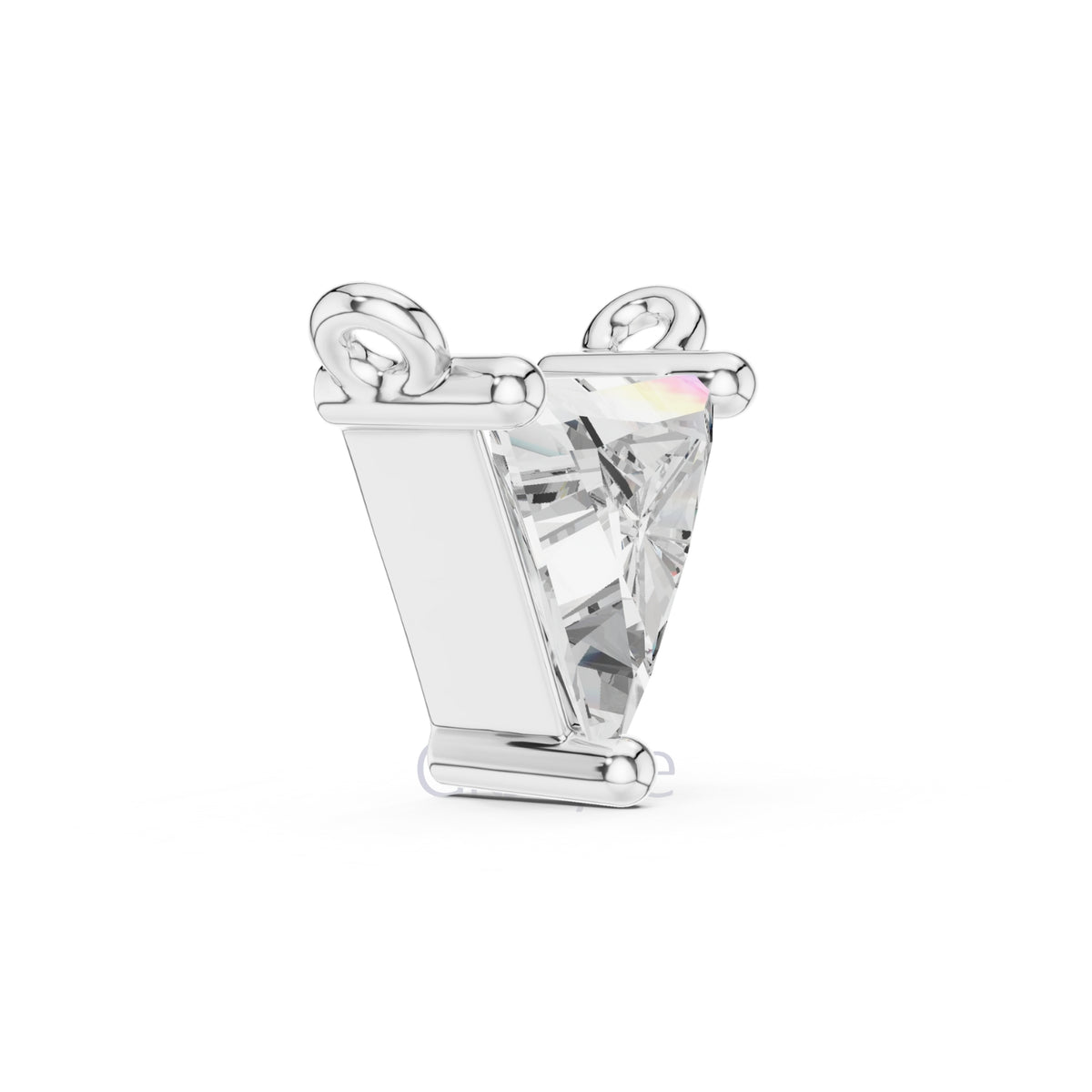 Triangle Solitaire Diamond Pendant Necklace