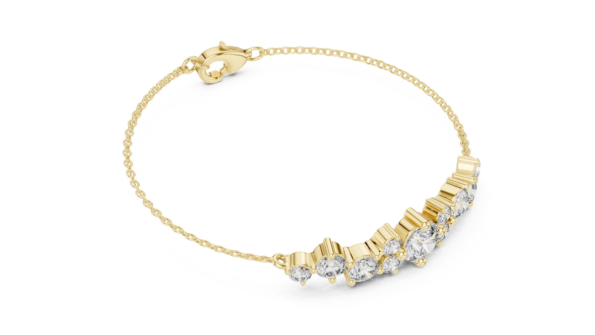 Cluster Round Cut Diamond Bracelet