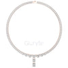 Emerald-Cut Diamond Tennis Necklace with Statement Drop