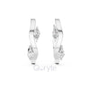 Wavy Marquise Diamond Hoop Earrings