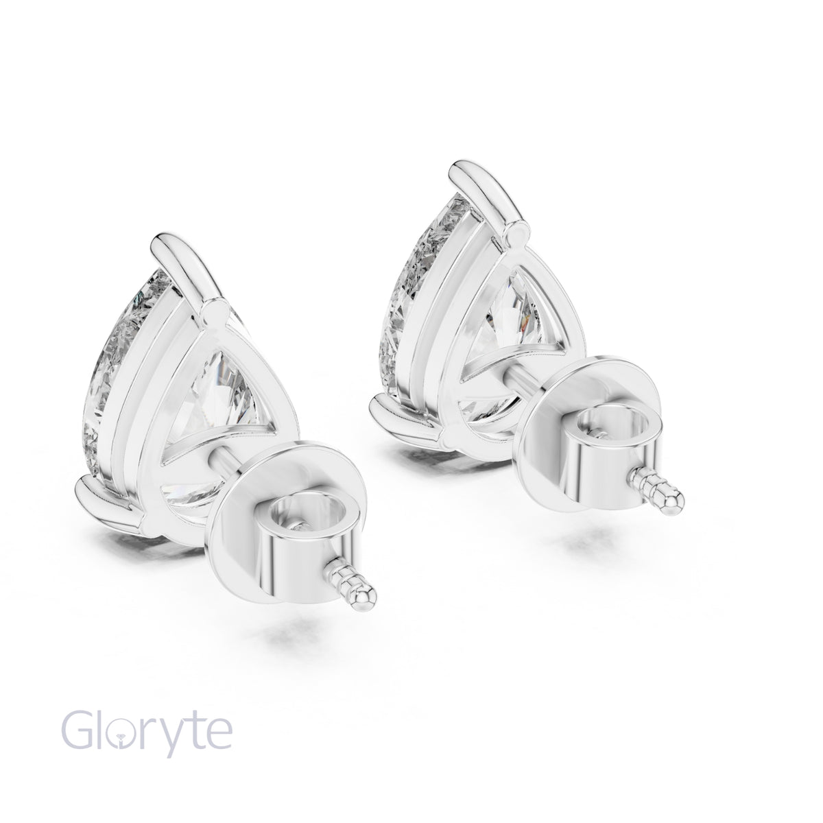Pear Cut Diamond Solitaire Earrings