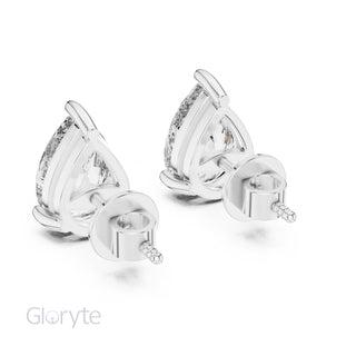 Pear Cut Diamond Solitaire Earrings