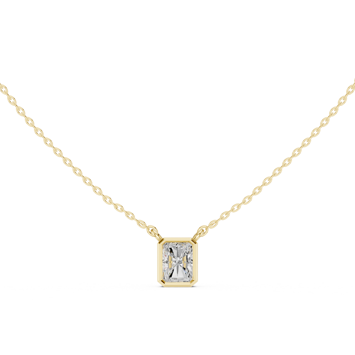 Diamond Solitaire Bezel Pendant Necklace