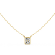 Diamond Solitaire Bezel Pendant Necklace