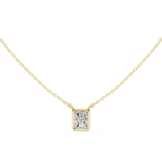 Diamond Solitaire Bezel Pendant Necklace