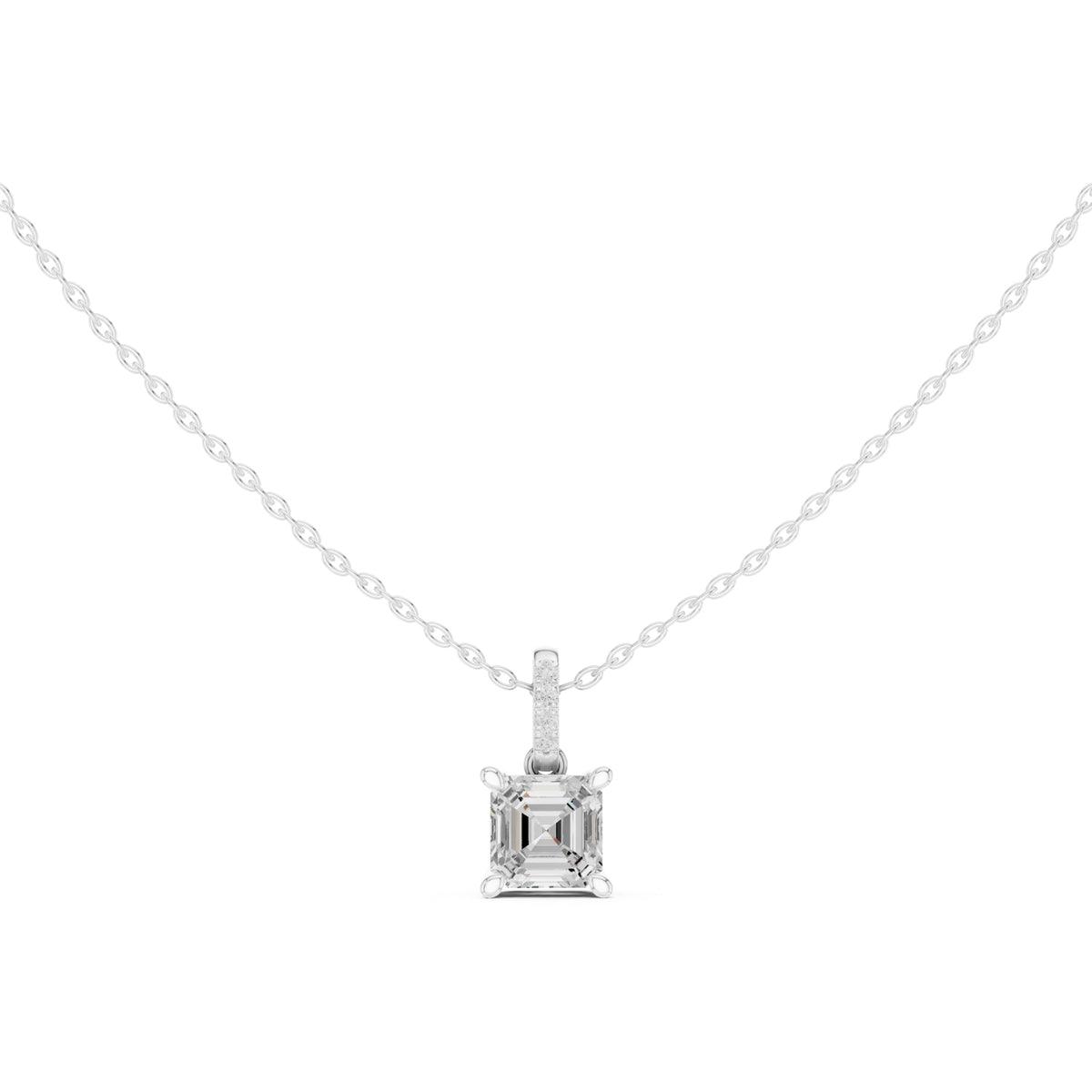 Diamond Solitaire Bezel Pendant Necklace (1.50ct) with Chain