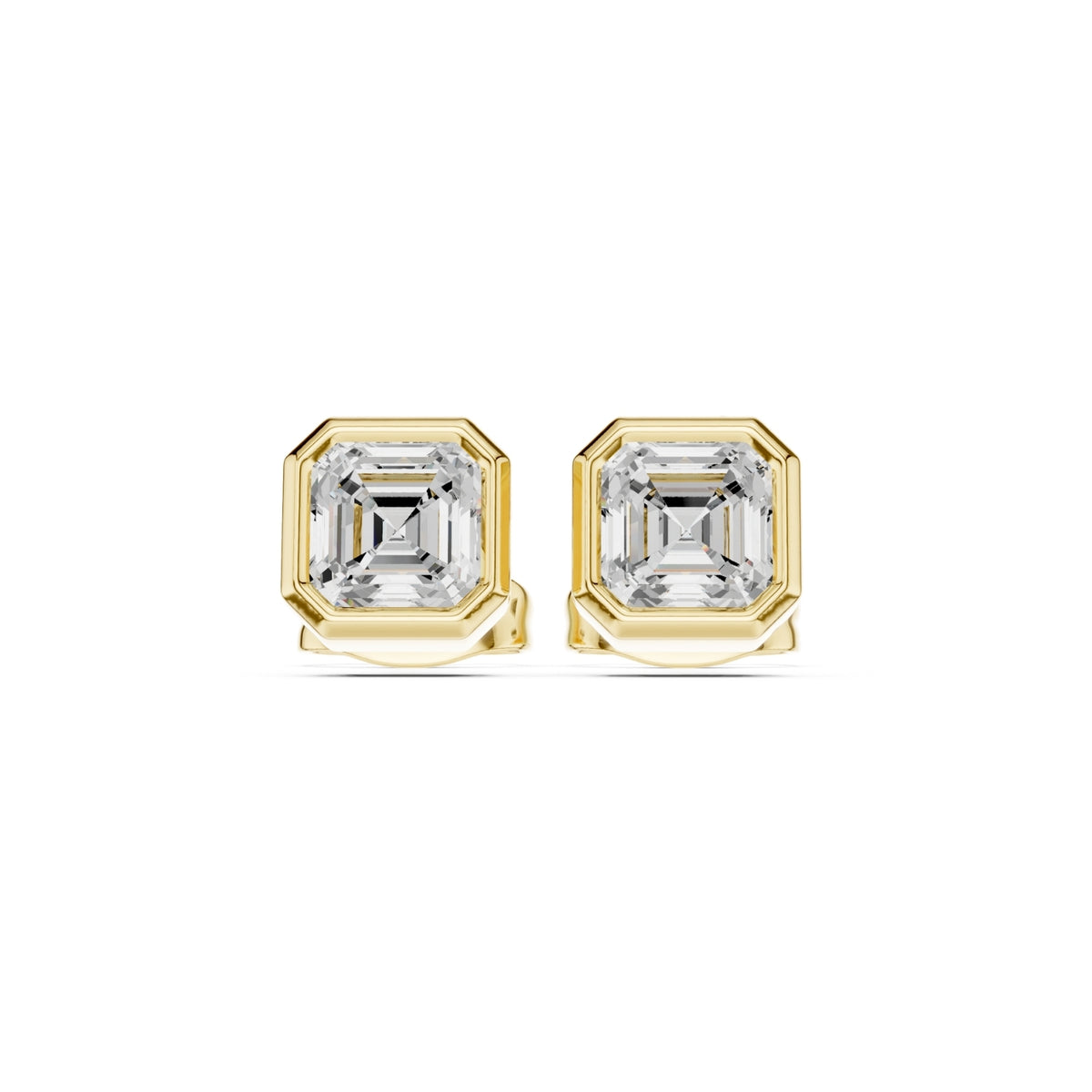 Elegant Bezel Diamond Stud Earrings