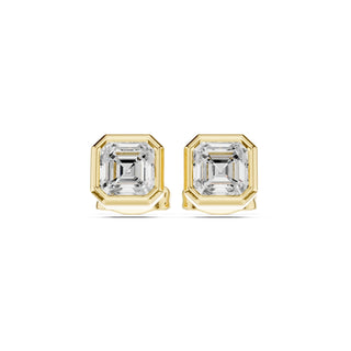 Elegant Bezel Diamond Stud Earrings